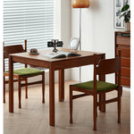 Elegant Velvet Ash Wood Chair with Soft Foam Padding - Green & Brown fyx-900