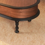 Stylish Ash Wood Coffee Table with Storage - Modern Oval Design for Living Room fzgf-3102