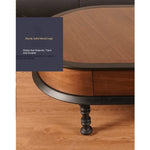 Stylish Ash Wood Coffee Table with Storage - Modern Oval Design for Living Room fzgf-3102