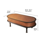 Stylish Ash Wood Coffee Table with Storage - Modern Oval Design for Living Room fzgf-3102