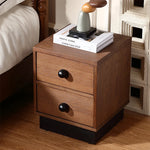 Modern Ash Wood Nightstand with Two Drawers – Stylish Bedroom Storage Solution fzgf-3103