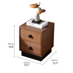 Modern Ash Wood Nightstand with Two Drawers – Stylish Bedroom Storage Solution fzgf-3103