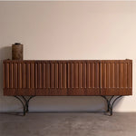 Stylish Boxwood Cabinet with Unique Ribbed Design - Perfect for Modern Interiors fzgf-3104