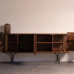 Stylish Boxwood Cabinet with Unique Ribbed Design - Perfect for Modern Interiors fzgf-3104