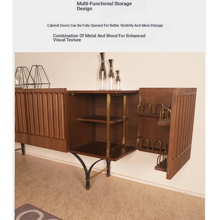 Stylish Boxwood Cabinet with Unique Ribbed Design - Perfect for Modern Interiors fzgf-3104