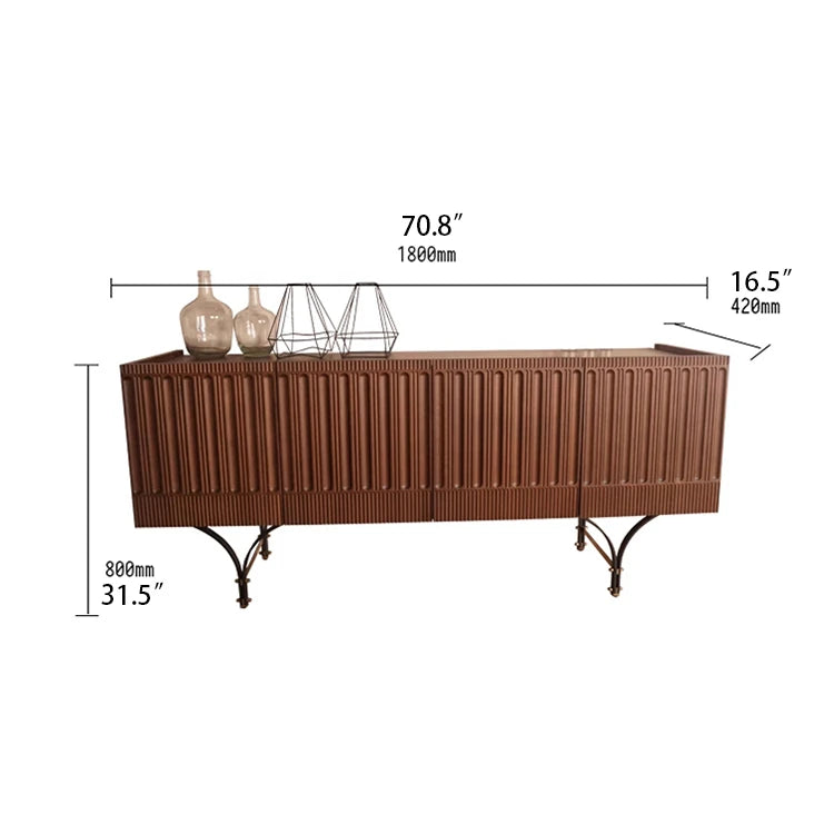Stylish Boxwood Cabinet with Unique Ribbed Design - Perfect for Modern Interiors fzgf-3104