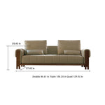 Stylish Black Walnut Faux Leather Sofa with Plush Cushions for Modern Living Rooms fzgf-3106