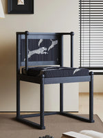 Stylish Ash Wood Chair with Faux Leather and Cotton-Linen Cushion – Perfect for Home or Office Decor fzgf-3109