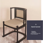 Stylish Ash Wood Chair with Faux Leather and Cotton-Linen Cushion – Perfect for Home or Office Decor fzgf-3109