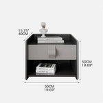 Luxury Solid Wood Nightstand with Faux Leather Finish - Modern Bedroom Essential fzyhs-2734