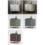 Luxurious Faux Leather Nightstand with Modern Gold Accents fzyhs-2735