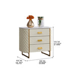 Luxurious Faux Leather Nightstand with Modern Gold Accents fzyhs-2735