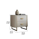 Luxurious Faux Leather Nightstand with Modern Gold Accents fzyhs-2735