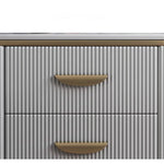 Luxury Solid Wood Nightstand with Marble Top - Elegant Bedroom Accent Piece fzyhs-2736