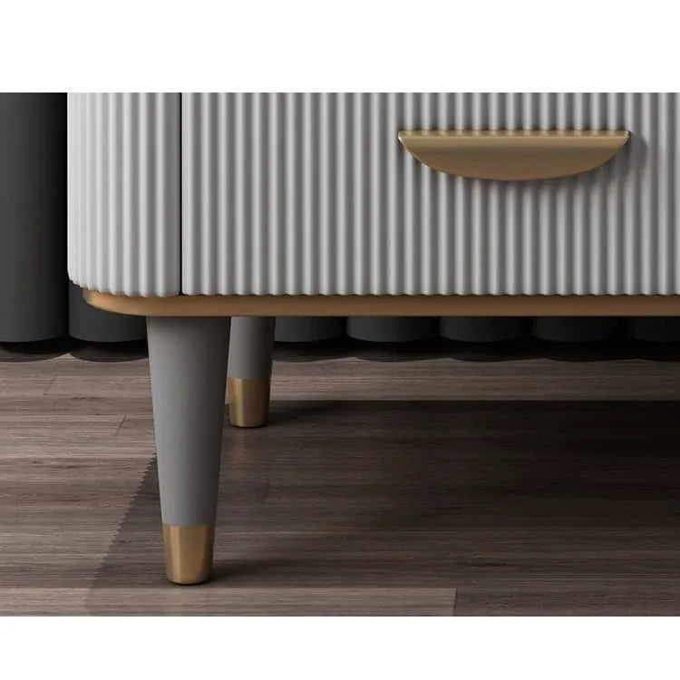 Luxury Solid Wood Nightstand with Marble Top - Elegant Bedroom Accent Piece fzyhs-2736