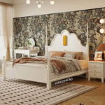 Stylish White Bed Frame | Durable Rubber Wood & Pine Construction glna-233