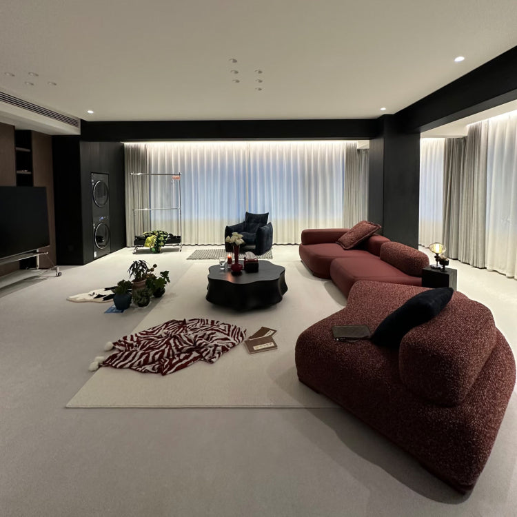 Italian Minimalist Block-Style Sectional Sofa, Asymmetrical Corner Couch for Living Room gs-0209-52
