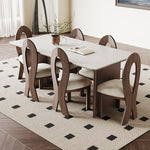 Stunning White Ceramic Table with Brown Ash Wood Finish hagst-1666