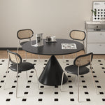 Sleek Matte Black Ceramic Table - Modern Furniture for Sophisticated Spaces hagst-1672