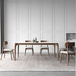 Stunning White Sintered Stone & Ash Wood Layered Table - Modern Elegance for Your Home hagst-317