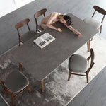 Sleek Gray Sintered Stone Coffee Table with Ash Wood Multi-Layer Board hagst-318