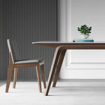 Elegant White Sintered Stone & Ash Wood Table: Modern Design & Durability hagst-323