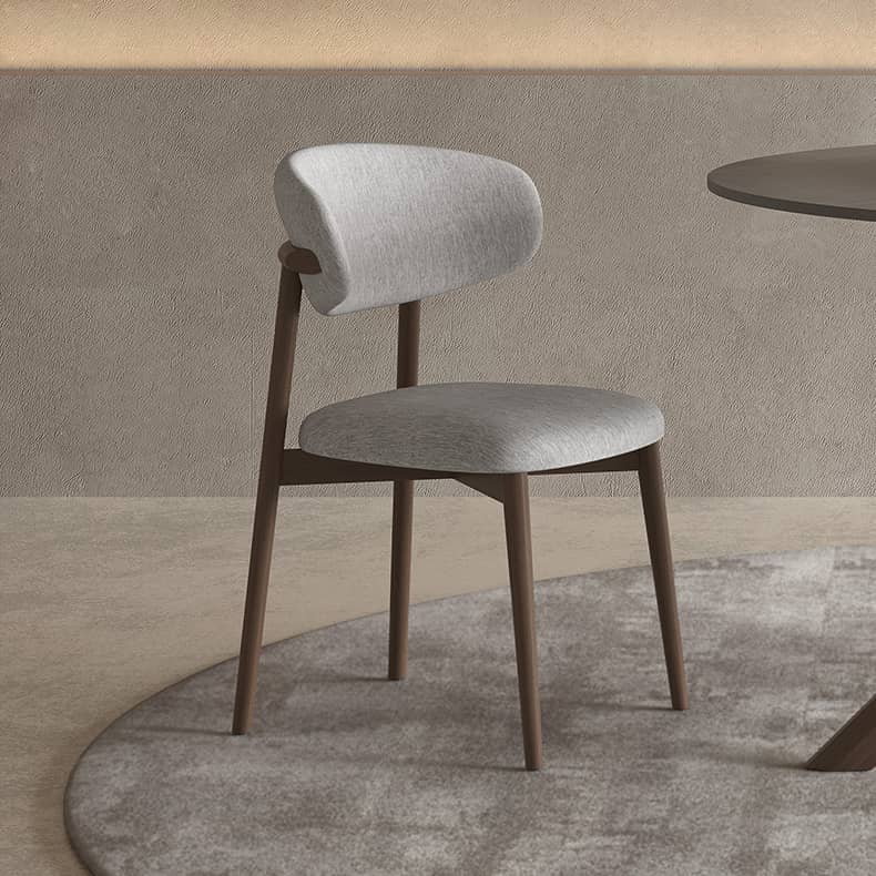 Elegant Light Gray Chair with Ash Wood Frame and Cotton-Ramie Upholstery hagst-331