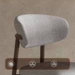 Elegant Light Gray Chair with Ash Wood Frame and Cotton-Ramie Upholstery hagst-331