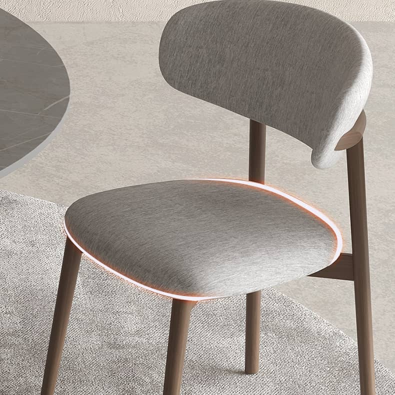 Elegant Light Gray Chair with Ash Wood Frame and Cotton-Ramie Upholstery hagst-331