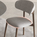 Elegant Light Gray Chair with Ash Wood Frame and Cotton-Ramie Upholstery hagst-331