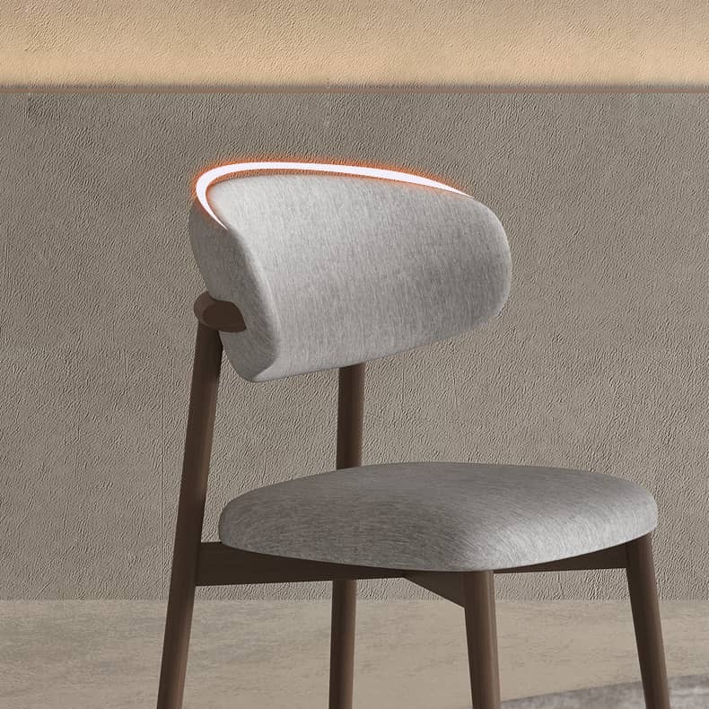 Elegant Light Gray Chair with Ash Wood Frame and Cotton-Ramie Upholstery hagst-331