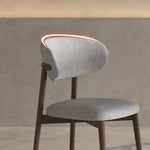 Elegant Light Gray Chair with Ash Wood Frame and Cotton-Ramie Upholstery hagst-331