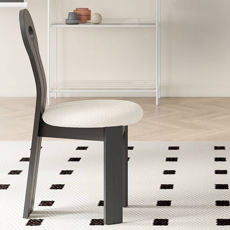 White Oak Chair with Luxe Faux Lambswool Upholstery hagst-333