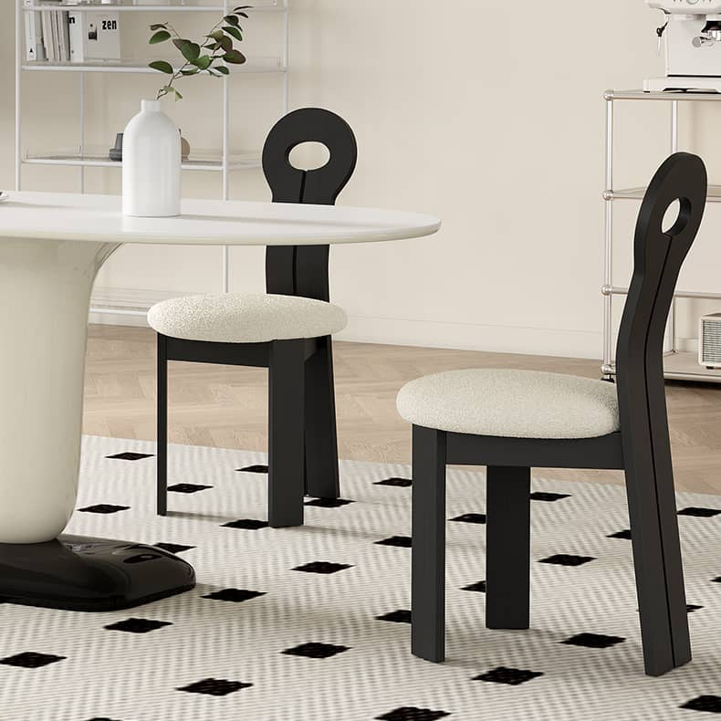 White Oak Chair with Luxe Faux Lambswool Upholstery hagst-333