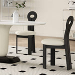 White Oak Chair with Luxe Faux Lambswool Upholstery hagst-333