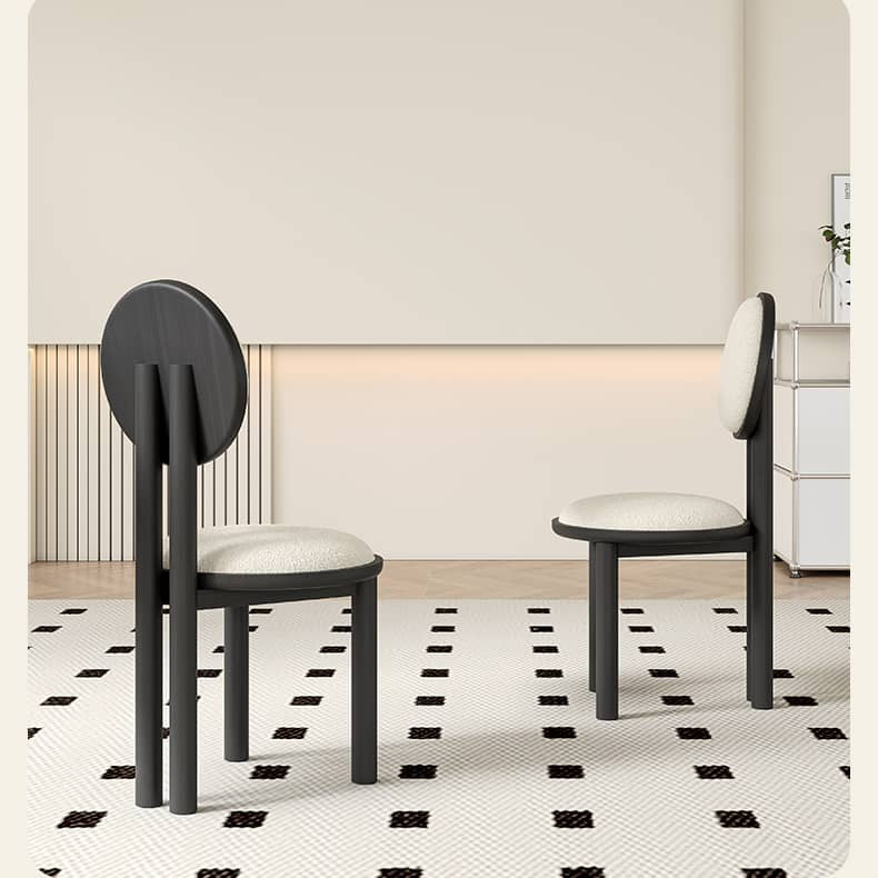 White Oak Chair with Luxurious Faux Lambswool Upholstery hagst-336