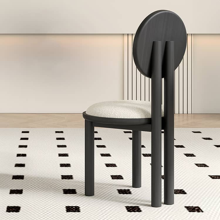 White Oak Chair with Luxurious Faux Lambswool Upholstery hagst-336