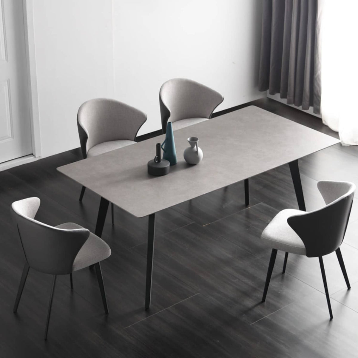 Stylish Light Gray Chair with Durable Cotton-Ramie Scratch-Resistant Fabric hagst-341