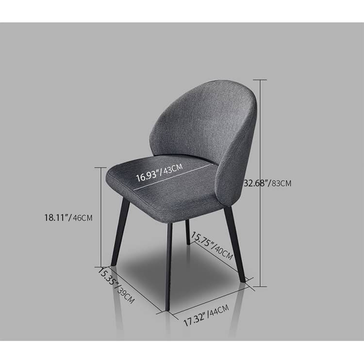 Elegant Dark Gray Cotton-Ramie Blend Chair – Modern Comfort and Style hagst-342