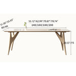 Elegant Table with Sintered Stone and Ash Wood - Modern Multi-Layer Design in White, Black, and Gray hagst-560