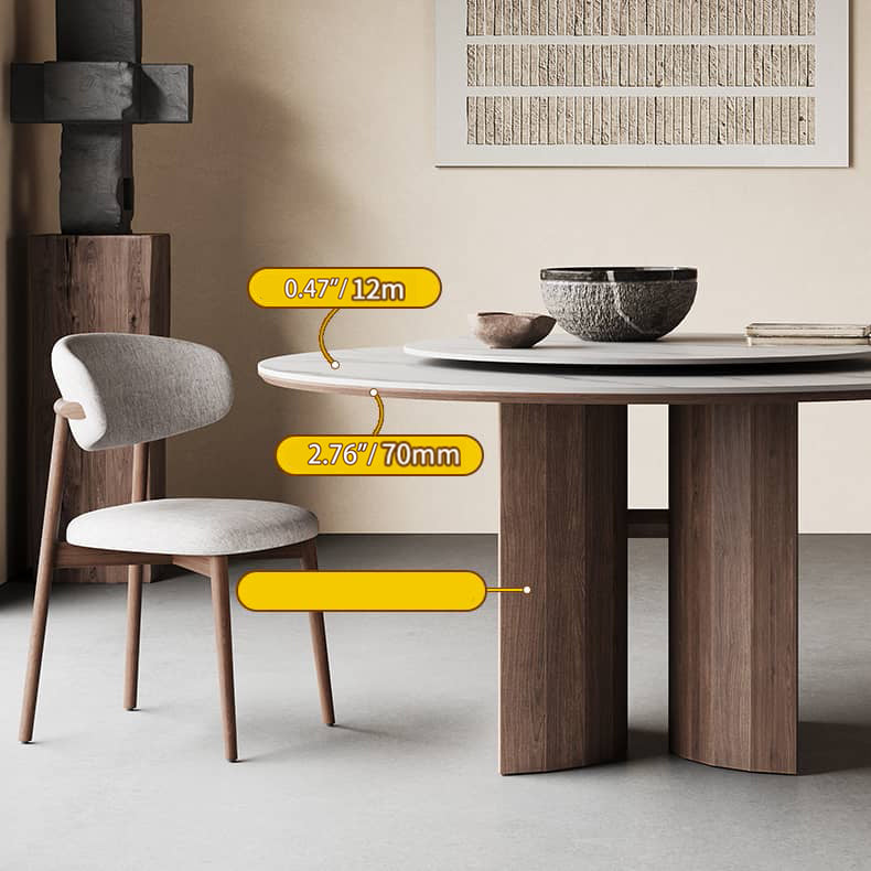 Sleek White Sintered Stone & Ash Wood Multi-Layer Board Table for Modern Spaces hagst-565