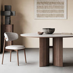 Sleek White Sintered Stone & Ash Wood Multi-Layer Board Table for Modern Spaces hagst-565