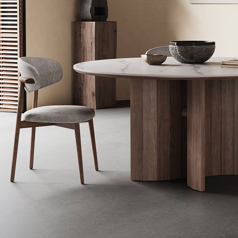 Sleek White Sintered Stone & Ash Wood Multi-Layer Board Table for Modern Spaces hagst-565