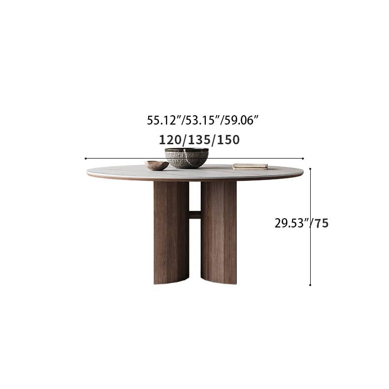 Sleek White Sintered Stone & Ash Wood Multi-Layer Board Table for Modern Spaces hagst-565