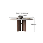 Sleek White Sintered Stone & Ash Wood Multi-Layer Board Table for Modern Spaces hagst-565