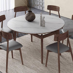 Luxury White Sintered Stone Table with Oak Wood Finish and Multi-Layer Board Design hagst-566