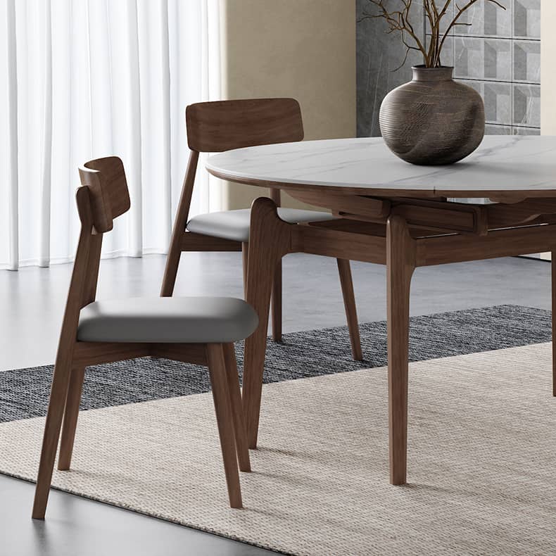 Luxury White Sintered Stone Table with Oak Wood Finish and Multi-Layer Board Design hagst-566