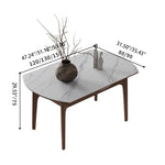 Luxury White Sintered Stone Table with Oak Wood Finish and Multi-Layer Board Design hagst-566