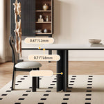 Elegant White Sintered Stone Table with Durable Multi-Layer Wood Top hagst-567