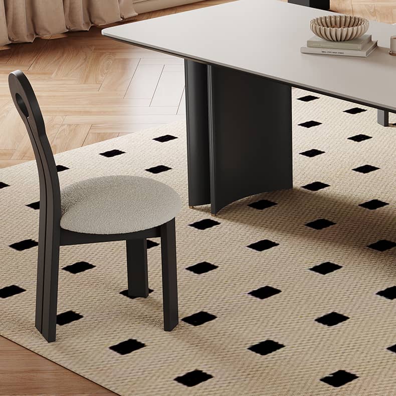 Elegant White Sintered Stone Table with Durable Multi-Layer Wood Top hagst-567